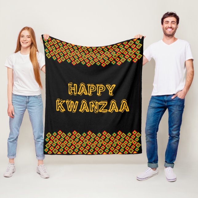 Happy Kwanzaa Fleece Blanket (In Situ)