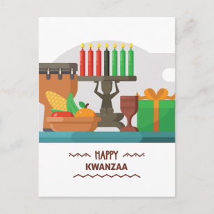 happy kwanzaa gifts postcard