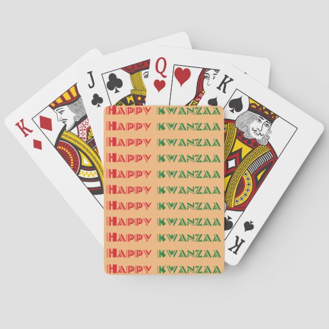 Happy Kwanzaa Greeting 2 Playing Cards (Back)