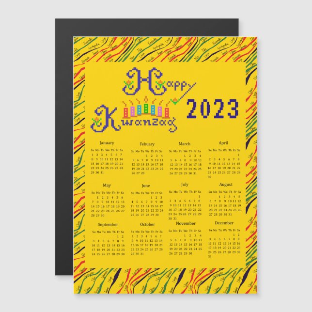 Happy Kwanzaa Hand Calendar (Front/Back)
