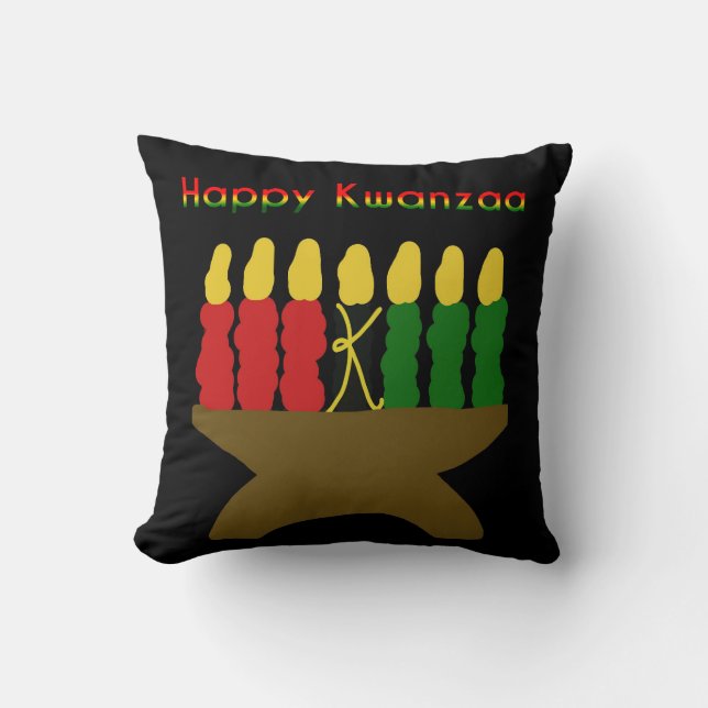 Happy Kwanzaa Kinara Cushion (Front)