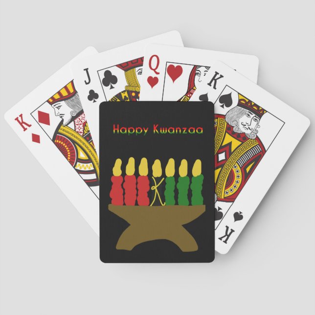 Happy Kwanzaa Kinara Playing Cards (Back)