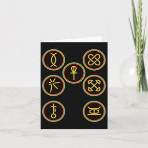 Happy Kwanzaa Kinara-seven Badges Principles Of Kw Card