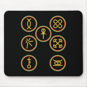 Happy Kwanzaa Kinara-seven Badges Principles Of Kw Mouse Pad