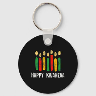 Happy Kwanzaa Kinara Seven Candles Principles Of K Key Ring