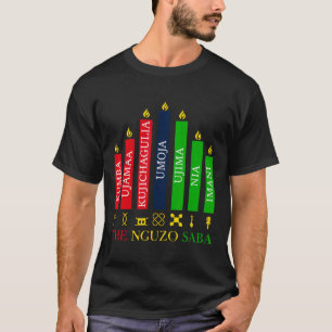 Happy Kwanzaa Kinara Seven Candles Principles Of K T-Shirt