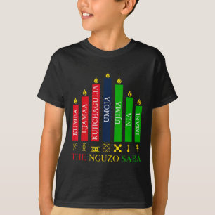 Happy Kwanzaa Kinara Seven Candles Principles Of K T-Shirt