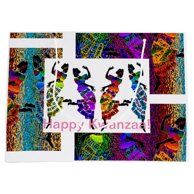 Happy Kwanzaa  Large Gift Bag (Front)