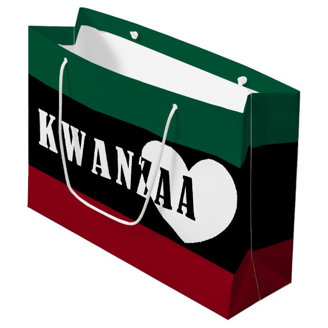 Happy Kwanzaa Large Gift Bag (Front Angled)