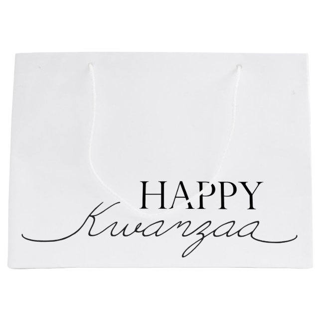 Happy Kwanzaa Large Gift Bag (Front)