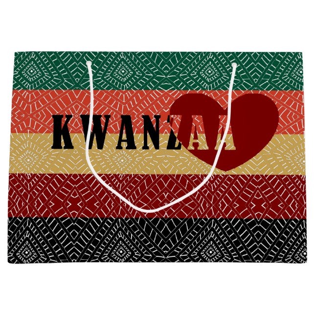 Happy Kwanzaa Large Gift Bag (Front)