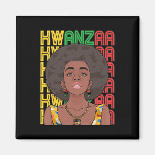 Happy Kwanzaa Pan African Pride Black Woman Seven Magnet