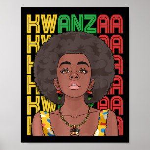 Happy Kwanzaa Pan African Pride Black Woman Seven  Poster