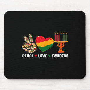 Happy Kwanzaa Peace Love Kwanzaa African American Mouse Pad