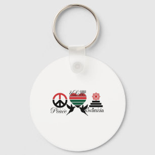 Happy Kwanzaa Peace With Love Kwanzaa African Amer Key Ring