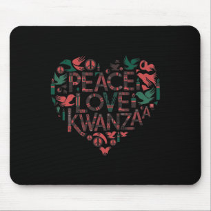 Happy Kwanzaa Peace With Love Kwanzaa African Amer Mouse Pad