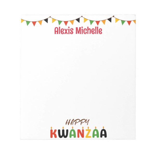 Happy Kwanzaa Personalised Notepad (Front)