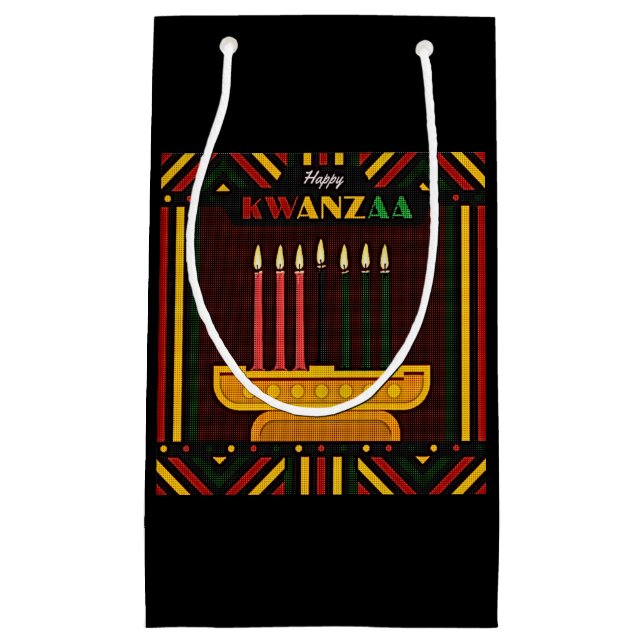 Happy Kwanzaa PopArt Small Gift Bag (Front)