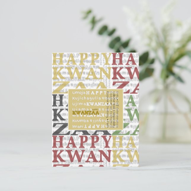 Happy Kwanzaa Postcard (Standing Front)