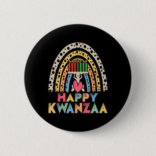 Happy Kwanzaa Rainbow African American Harvest Fes 6 Cm Round Badge