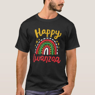 Happy Kwanzaa Retro Groovy Rainbow African America T-Shirt
