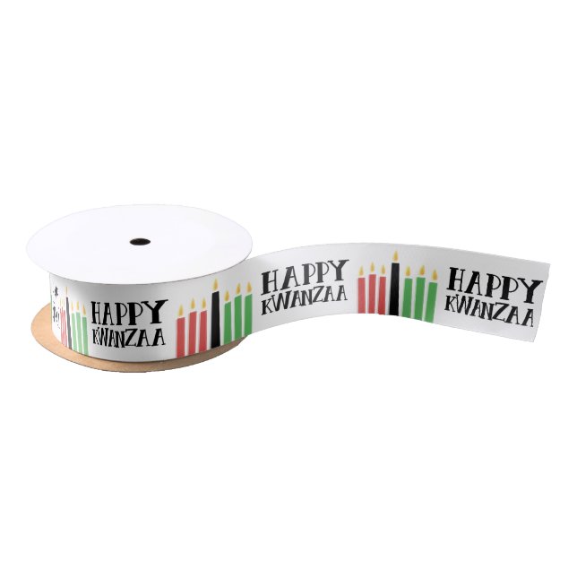 Happy Kwanzaa |  Satin Ribbon (Spool)