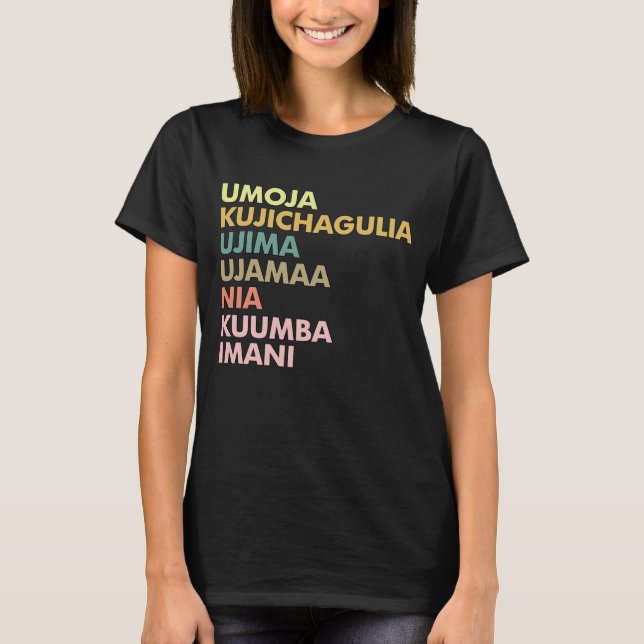Happy Kwanzaa Seven Principles Afric Black History T-Shirt (Front)