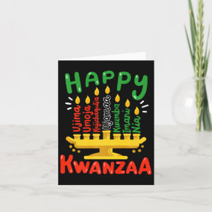 Happy Kwanzaa Seven Principles Kinara Candles Men Card
