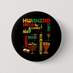 Happy Kwanzaa Seven Principles Men Boys Funny Kwan 6 Cm Round Badge