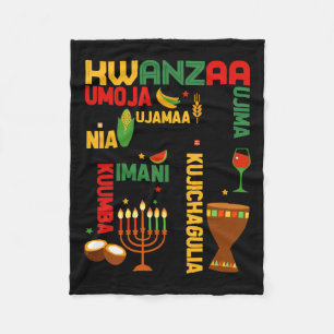 Happy Kwanzaa Seven Principles Men Boys Funny Kwan Fleece Blanket