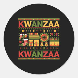 Happy Kwanzaa Seven Principles Of Kwanzaa 1  Classic Round Sticker