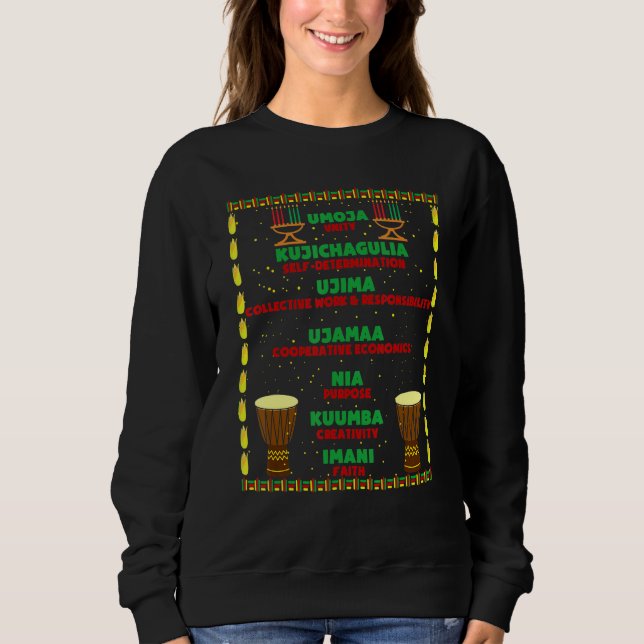 Happy Kwanzaa Seven Principles Of Kwanzaa Africa H Sweatshirt (Front)