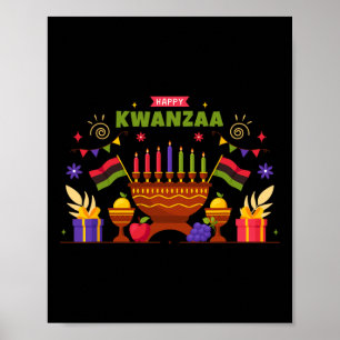 Happy Kwanzaa Seven Principles Of Kwanzaa Kinara M Poster