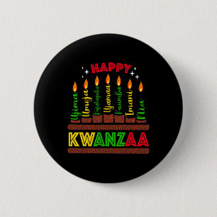 Happy Kwanzaa Seven Principles Of Kwanzaa Men Wome 6 Cm Round Badge