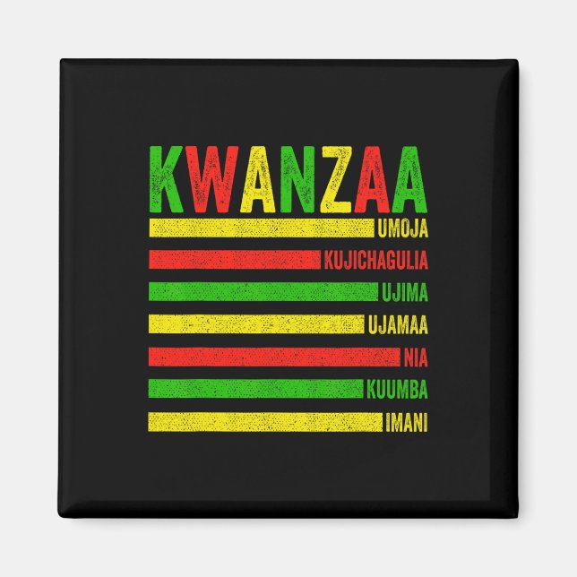 Happy Kwanzaa Seven Principles Of Kwanzaa Men Wome Magnet (Front)