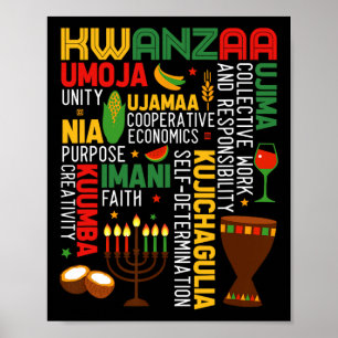 Happy Kwanzaa Seven Principles Of Kwanzaa Men Wome Poster