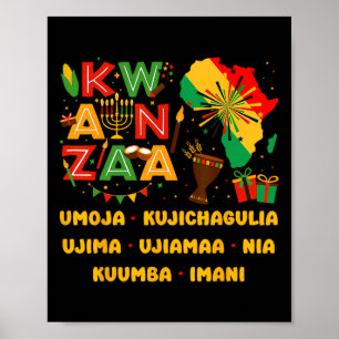 Happy Kwanzaa Seven Principles Of Kwanzaa Men Wome Poster