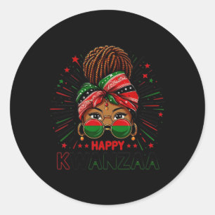 Happy Kwanzaa Seven Principles Of Kwanzaa Women 15 Classic Round Sticker