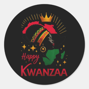 Happy Kwanzaa Seven Principles Of Kwanzaa Women 3 Classic Round Sticker