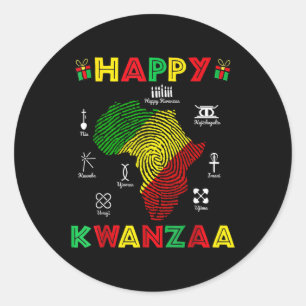 Happy Kwanzaa Seven Principles Of Kwanzaa Women 7  Classic Round Sticker