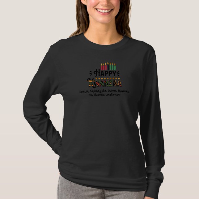 Happy Kwanzaa  Seven Principles T-Shirt (Front)