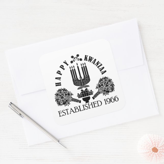 Happy Kwanzaa Square Sticker (Envelope)