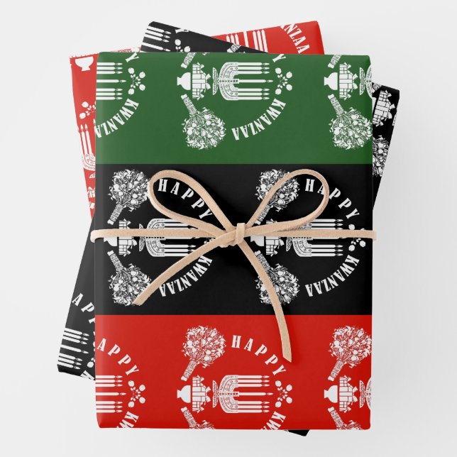 Happy Kwanzaa Wrapping Paper Sheet (In situ)