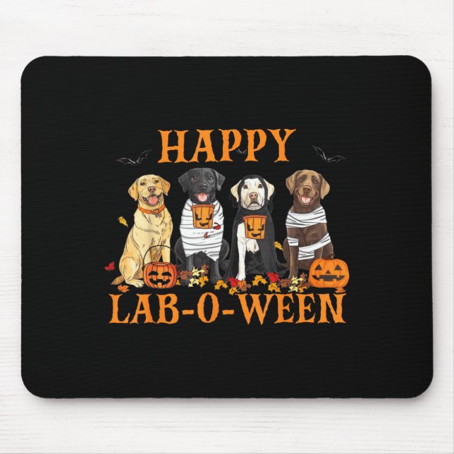 Happy Lab-O-Ween Labrador Halloween Season Dog Mouse Pad (Front)