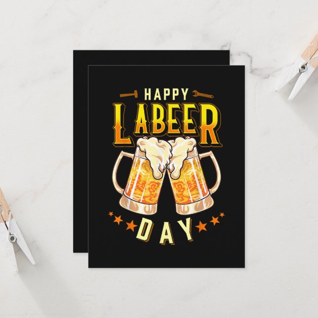 Happy Labeer Day Funny Labour Day Invitation (Front/Back In Situ)