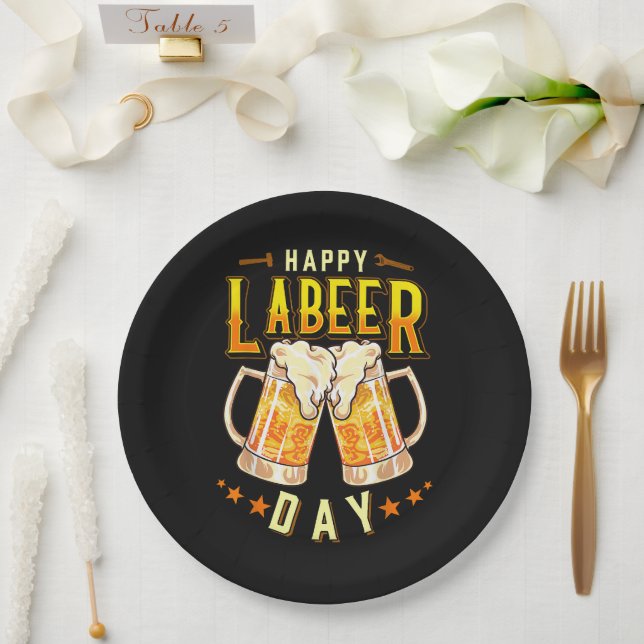 Happy Labeer Day Funny Labour Day Paper Plate (Wedding)