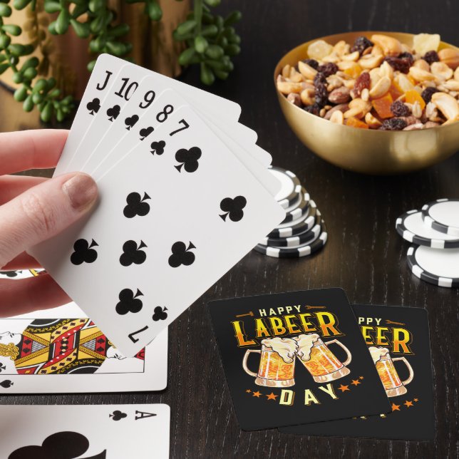 Happy Labeer Day Funny Labour Day Playing Cards (In Situ)