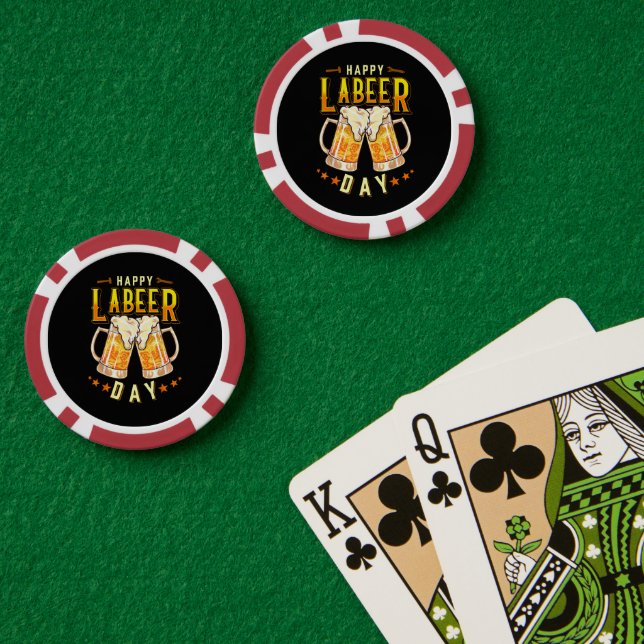 Happy Labeer Day Funny Labour Day Poker Chips (Poker Table (Double))