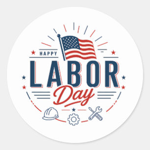 Happy Labor Day Classic Round Sticker