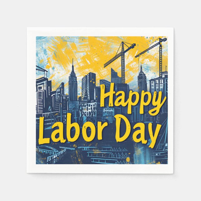 Happy Labor Day Paper Napkin (Front)